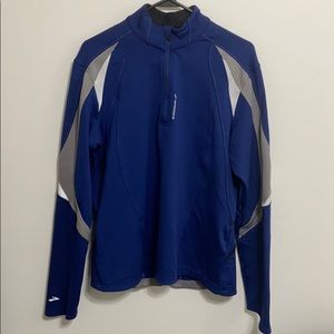 Brooks blue and gray running zip up